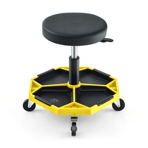 Sgabello da Meccanico con Ruote e Pratica Vassoio Magnetico Rimovibile per Conservazione Utensili - Product Image 1