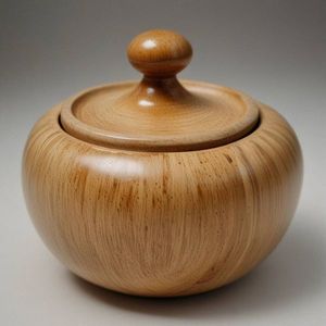 ชามไม้มะม่วงเคลือบเงาทำมือ ดีไซน์ลายดอกไม้สีน้ำสีฟ้า สไตล์เรียบง่าย สำหรับเสิร์ฟสลัด - Product Image 1