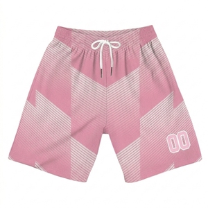Conjunto de Uniforme de Baloncesto Rosa Sublimado Personalizado, Unisex, Transpirable, con Estampado Geométrico, Camiseta sin Mangas y Pantalones Cortos, para Equipos, Todas las Temporadas - Product Image 3