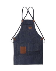 Delantal de trabajo de mezclilla de alta resistencia, delantal de trabajo de peluquería, delantal impermeable de trabajo impreso personalizado con logotipo - Product Image 1