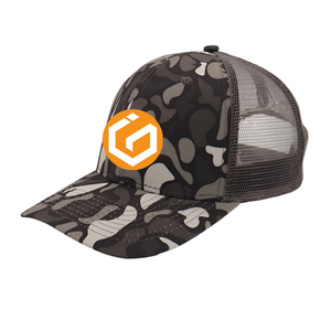 Fournisseur OEM du Vietnam Casquette de camionneur camouflage à logo personnalisé Casquette de sport à 6 panneaux en maille respirante à coupe réglable pour hommes - Product Image 1