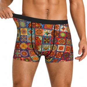 <b>Custom</b> Sublimated <b>Boxers</b> Men Breathable Polyester Underwear OEM ODM Moisture Wicking Athletic <b>Boxer</b> Briefs Manufacturer Supplier - Product Image 1