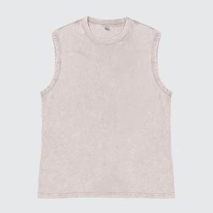 <b>Men</b> Workout Tank Tops Athletic Gym Wear Sleeveless <b>Singlet</b> Distressed Vintage Acid Wash Oversize Fitness Training Vest - Product Image 2