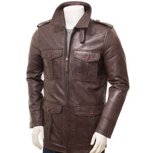 Veste de motard vintage de style streetwear pour homme, avec poches zippées de qualité supérieure, impression personnalisée, veste d'hiver - Product Image 1