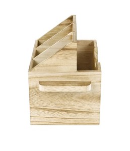 Acacia Wood Flatware <b>Caddy</b> with 3 Compartments Portable Cutlery Organizer Box Rustic <b>Kitchen</b> Utensil Holder with Handle - Product Image 1