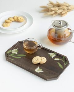 Florence Handpainted Wooden <b>Snack</b> Platter Tray Decorative Serving Decor Dessert Serving Tray Available for Sell At Lowest Price - Product Image 3
