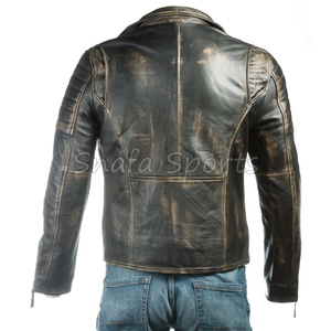 Streetwear Style Men Leather Jacket OEM Manufactured Genuine Cowhide Custom Design Full Sleeve Leather Jackets - Product Image 6