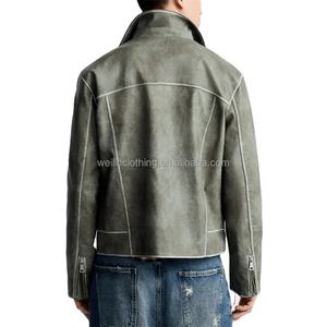 Chaqueta de Cuero Vacuno 100% Personalizada para Hombre, de Alta Calidad, Resistente al Agua, Transpirable, con Cuello Alto Delgado, para Invierno - Product Image 5