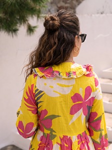 2023 New Arrivals <b>Summer</b> Eco-Friendly Women's Casual <b>Bohemian</b> Floral Long Maxi <b>Dress</b> Tie Dye Gypsy Chic Viscose Crepe Ruffle - Product Image 4