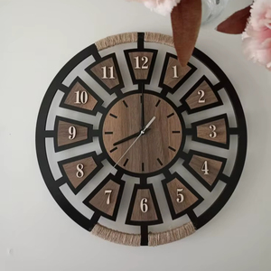 Luxury Handmade Solid Wood <b>Wall</b> <b>Clock</b> Modern <b>Silent</b> Non-Ticking Decorative Wooden <b>Clock</b> for Living Room Home Office Hotel Decor - Product Image 1
