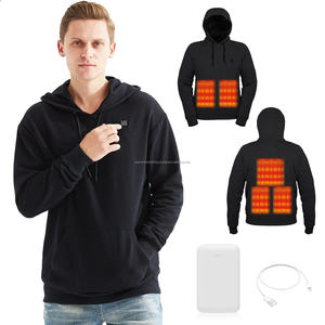 Sudadera con capucha de lana personalizada de la mejor calidad, venta al por mayor, chaqueta calefactable eléctrica para hombre, última moda, de talla grande Sudadera con capucha, batería ponderada de calefacción - Product Image 2