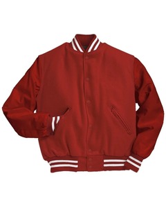 Men's Blue <b>Varsity</b> <b>Jacket</b> White Sleeve Solid Color Button Closure Casual Autumn Wear Regular Fit Turn-down Collarvarsity <b>jacket</b> - Product Image 4