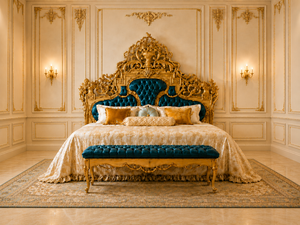 Juego de Muebles de Dormitorio Royal Mansion con Tallados en Madera de Teca, Cama King Size con Cómoda, Muebles de Estilo Antiguo en Oferta - Product Image 2