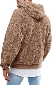 Men's Sherpa Fleece <b>Hoodie</b> Winter Warm <b>Teddy</b> Pullover Sweatshirt Custom Men's <b>Teddy</b> Fleece <b>Hoodie</b> <b>Oversized</b> Sherpa Sweatshirt - Product Image 3