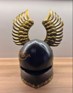 Casco Sallet Alemán Medieval Hecho a Mano |   Armadura gótica de caballero de hierro calibre 18 |   Acabado pulido para cosplay y Acción de Gracias - Product Image 5