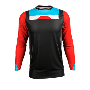 เสื้อเจอร์ซีย์มอเตอร์ครอสเอนดูโร่แขนยาวคุณภาพสูง ไซส์ใหญ่ ระบายอากาศ กันลม ผลิตตามสั่ง โพลีเอสเตอร์ 100% แห้งเร็ว - Product Image 4