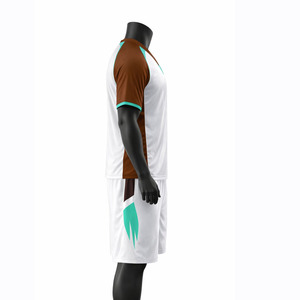Ensemble de maillots de lacrosse blanc, marron, vert, imprimé par sublimation, col en V, manches courtes, anti-humidité, grande taille, uniforme écologique pour - Product Image 6