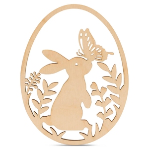 Etiquetas de Madera Personalizadas con Forma de Conejo de Pascua, Adornos Colgantes Cortados con Láser, Manualidades DIY, Etiqueta con Nombre de Conejo Personalizada para Decoración Festiva - Product Image 3