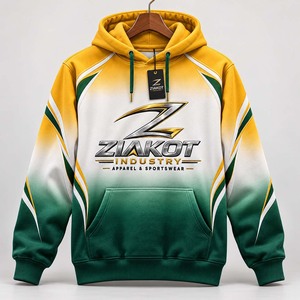 Sudadera con Capucha Deportiva de Moda Ziakot Industry, Personalizada con Degradado Dorado-Azul Marino, Venta al Por Mayor Directa - Product Image 2