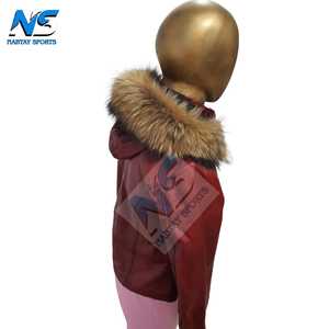 Veste en cuir véritable teinté marron pour femme Nabtay Sports avec col en fourrure véritable, légère, classique, fermeture éclair intégrale - Product Image 2