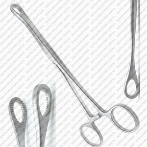 Pinzas veterinarias Foerster para esponjas, 8 pulgadas, rectas, dentadas, para apósitos quirúrgicos, de acero inoxidable, OEM, certificado CE - Product Image 3