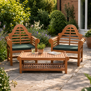 Classic Lutyens Teak Wood Garden <b>Set</b> Luxury Outdoor <b>Patio</b> Conversation Furniture - Product Image 1
