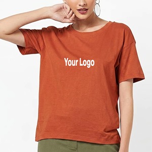 Camiseta de mujer extragrande de 250 GSM con logotipo serigrafiado personalizado al por mayor, 2 colores, estilo streetwear holgado, 100% algodón. - Product Image 1