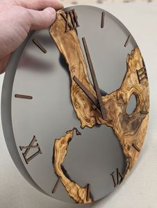 Custom Epoxy Resin River Wood <b>Wall</b> <b>Clock</b> Large Modern Decorative Wooden <b>Clock</b> Handmade <b>Silent</b> Movement Home Living Room Office - Product Image 2