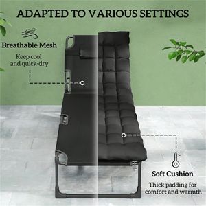 Set di 2 Sedie Pieghevoli Reclinabili Nere per Esterni e Giardini - Product Image 2