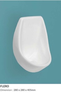 Urinoir mural en céramique moderne pour hommes, idéal pour les toilettes d'hôtels et d'écoles, portable, 280x280x405mm - Product Image 3