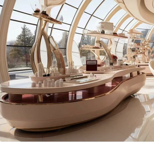 Sang trọng đầy màu sắc bằng gỗ hiển thị bảng hiển thị đứng cho vẻ đẹp cửa hàng mỹ phẩm nội thất thiết kế đồ nội thất - Product Image 5