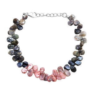 Handmade Unique Design Natural Tourmaline Hammered Pear <b>Classic</b> Fashionable Women's Anniversary Bracelet 925 Sterling Silver - Product Image 1