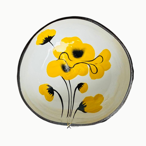 Tazón de Cáscara de Coco Pulido a Mano con Diseño Floral, Tazones de Madera Ecológicos para Servir Alimentos, Vajilla y Decoración - Product Image 4