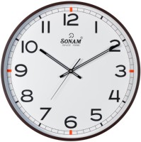 Jam Dinding Kuarsa Bulat SONAM Analog Senyap Desain Minimalis Plastik untuk Ruang Tamu Kamar Tidur Ruang Makan Kantor Perusahaan