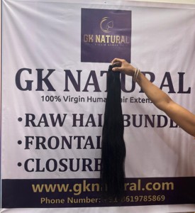 Extensiones de Cabello Remy Indio Natural GK al por Mayor - Trama Doble a Máquina, Puntas Gruesas, Textura Natural, Paquetes de Todos los Colores - Product Image 3