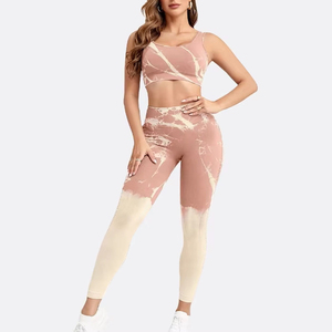 Offre Spéciale – Ensemble de Yoga 2 Pièces pour Femme, Couleur Unie, Haute Qualité, Respirant, Spandex/Nylon, Taille Mi-Haute, Tenue de Sport et Fitness - Product Image 1