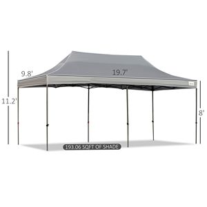 Tendone Istantaneo Pop-up 3x6m con Pareti Laterali e Porte, Borsa con Ruote per il Trasporto, Altezza Regolabile per Feste - Product Image 3