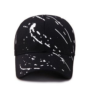 Gorra de Béisbol Blanca de 6 Paneles con Diseño Pintado a Mano con Tinta Negra, Ajustable, Unisex, Informal, de Algodón para Primavera/Verano - Product Image 3