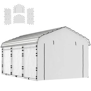 Pannello Laterale Bianco di Ricambio per Tettoie Auto, Copertura Laterale per Garage, Tettoie e Carport - Product Image 5