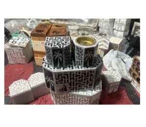 Ensemble brûleur de bakhoor en nacre, porte-encens, diffuseur incrusté, boîte personnalisable avec logo, mini brûleur sur pied pour bois de santal, cadeau de Ramadan - Product Image 1
