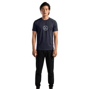 Camiseta Deportiva para Hombre, Color Azul Marino, Ligera, Transpirable, Cuello Redondo, Manga Corta, para Gimnasio, Entrenamiento, Ejercicio, Rendimiento, Ropa Deportiva Activa - Product Image 1