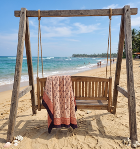 Paréo de plage en coton indien fait main, motif floral, pour femme, imprimé au bloc, 100 % coton, cache-maillot de bain - Product Image 4