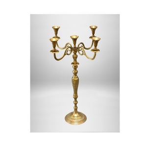 Candélabre décoratif en fer et métal pour centre de table de mariage, style vintage, décoration de table à manger, décoration de maison - Product Image 4
