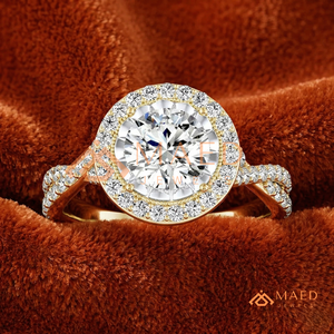 Round Cut Moissanite Halo Ring Gold Engagement Ring Women Bridal Anniversary Jewelry <b>Gift</b> USA Elegant Style - Product Image 1