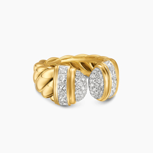 Luxury Yellow Gold Diamond Cocktail <b>Ring</b> Round Brilliant Cut Ball Shape Unisex Wedding Jewelry - Product Image 2
