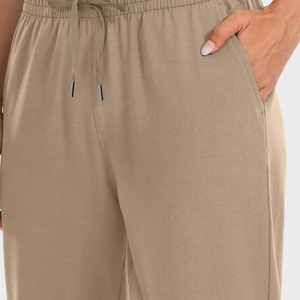 <b>Women's</b> <b>Straight</b> <b>Leg</b> Drawstring Waist Casual <b>Pants</b> Solid Color Knitted Cotton Spandex Full Length Loose Fit Mid Waist Trousers - Product Image 6