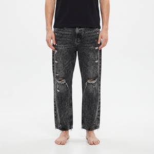 Jeans Baggy Vintage Personnalisés pour Garçons, Délavés à l'Acide, Coupe Large, Effet Usé, Pantalon Décontracté Tendance Streetwear - Product Image 5