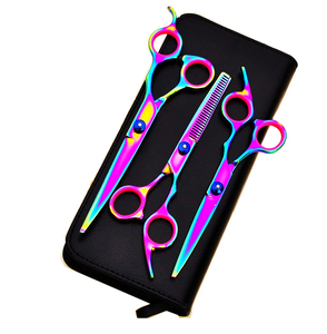 Ensemble de ciseaux de toilettage pour animaux de compagnie en acier inoxydable, portables, droits, confortables et personnalisés - Product Image 2