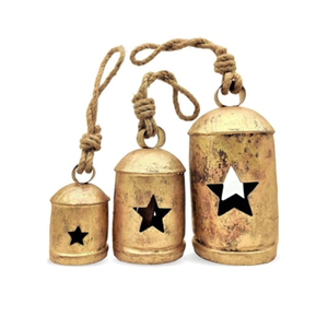 Campanas de Navidad Artesanales Rústicas con Cuerda para Colgar, Venta al Por Mayor - Product Image 1