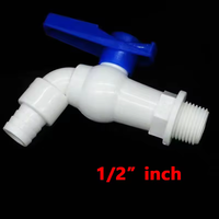 Robinet à bille en plastique fileté 1/2 3/4 po avec adaptateur de réservoir IBC à filetage femelle S60, bouchon en plastique pour réservoir IBC, robinet pour l'eau de jardin domestique